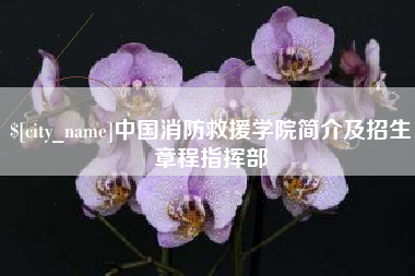忻州中国消防救援学院简介及招生章程指挥部